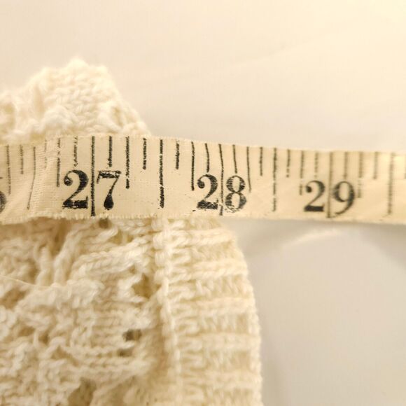 Chico's 0 Women's 4 White Cream Open Knit Open Front Cardigan Sweater - Picture 6 of 7